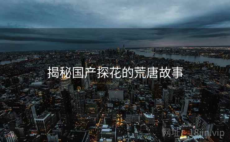 揭秘国产探花的荒唐故事