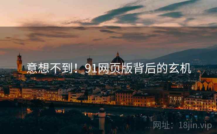 意想不到！91网页版背后的玄机