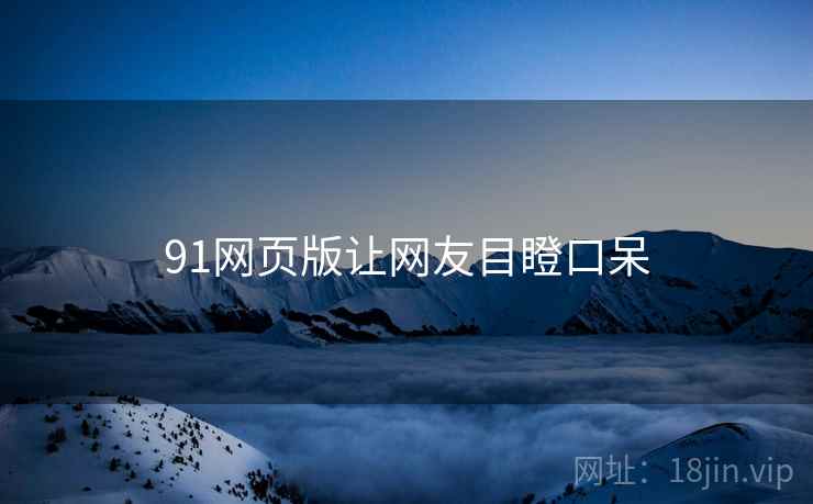 91网页版让网友目瞪口呆